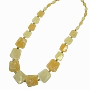 necklace with yellow square pendants