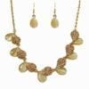 necklace and earrings with light brown teardrop gemstones
