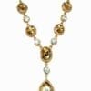 GOLD AND CLEAR CRYSTAL NECKLACE AND EARRING SET - Image 7