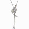 necklace pendant with silver design and pearl gem