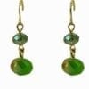 earrings with green and yellow gems