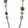 silver chain necklace with geometric beads