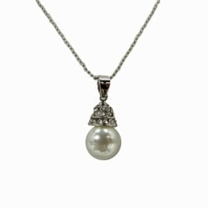 necklace pendant with pearl and conical attachment