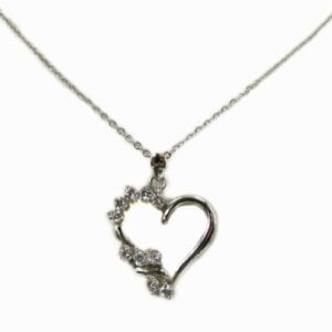 necklace with silver heart pendant