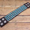 TURQUOISE & SILVER BEADED LEATHER BRACELET - Image 3