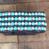 TURQUOISE & SILVER BEADED LEATHER BRACELET - Image 10