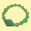 Green Glass And Crystal Stretch Bracelet - Image 7