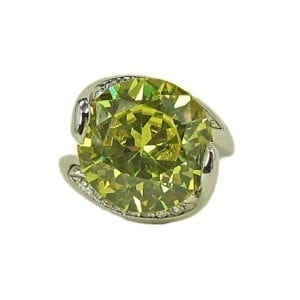 ring with circular green gemstone