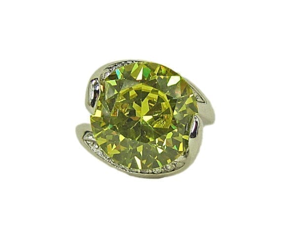ring with circular green gemstone