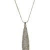 elongated teardrop necklace pendant studded with diamonds