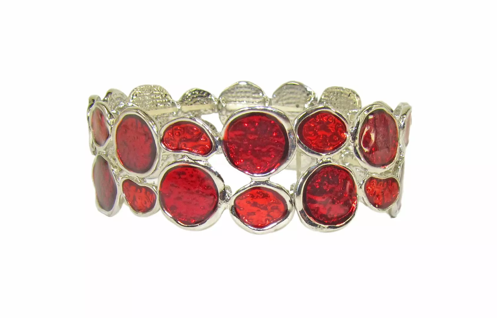bracelet with deep red crystal inset