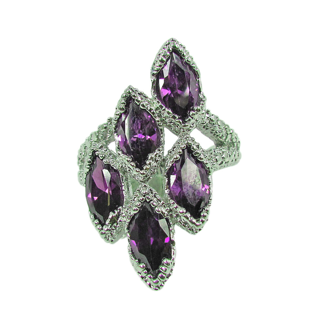 ring with five violet gems