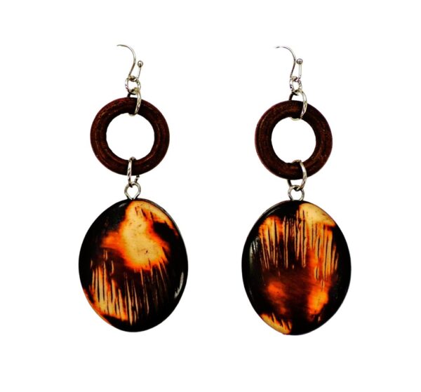 WOOD DOUBLE BEAD EARRINGS