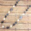 GRAY AND WHITE LONG BEADED LINK NECKLACE - Image 7