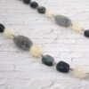 GRAY AND WHITE LONG BEADED LINK NECKLACE - Image 6