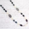 GRAY AND WHITE LONG BEADED LINK NECKLACE - Image 4