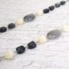GRAY AND WHITE LONG BEADED LINK NECKLACE - Image 3