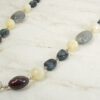GRAY AND WHITE LONG BEADED LINK NECKLACE - Image 9