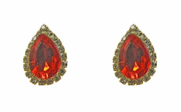 earrings with teardrop ruby gems