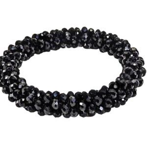 Elegant Black Glass Bead Rope Design Bracelet