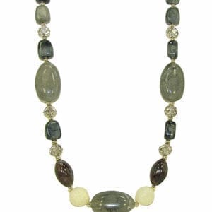 necklace with olive stones and beads