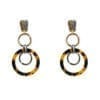earrings with circular metal rings interlocking