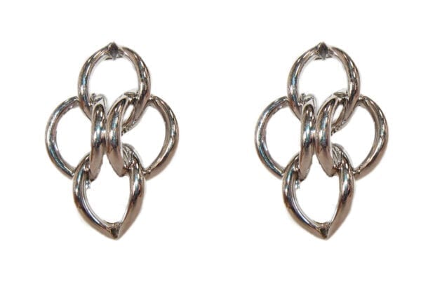 pair of earrings with intertwined and folded golden rings