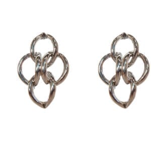 earrings with intertwined and folded golden rings