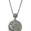 necklace with silver pendant with wing segment design