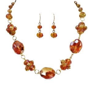 Radiant Orange Statement Necklace and Earring Set