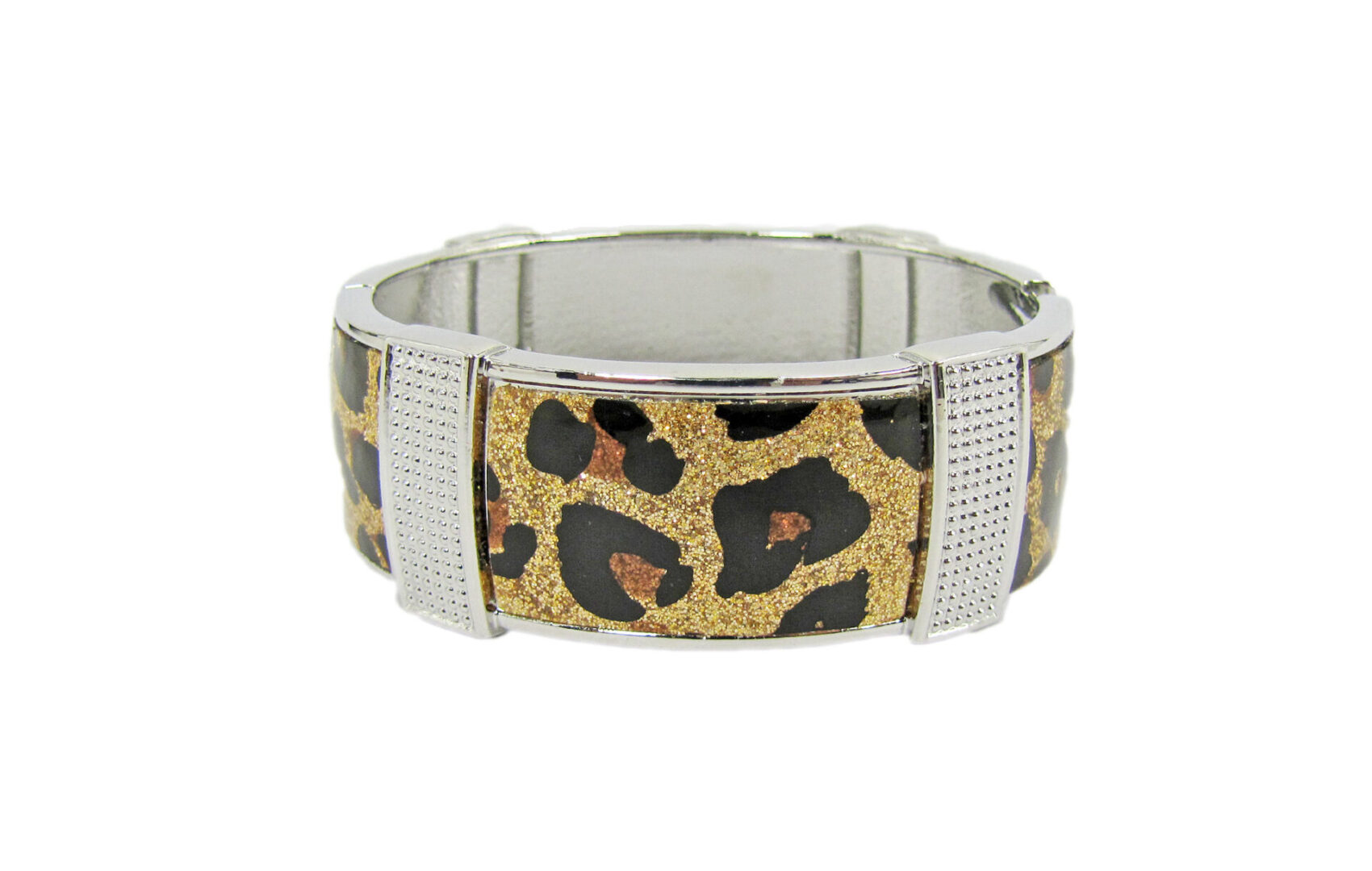silver bracelet with animal print