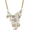 necklace and earrings with pearl and diamond gemstones arranged like vines