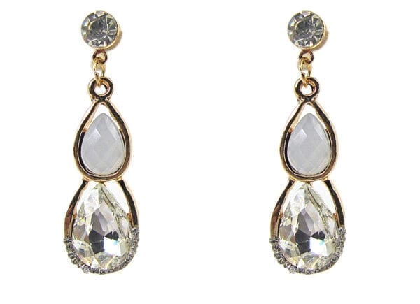 earrings with pearl and diamond teardrop gems