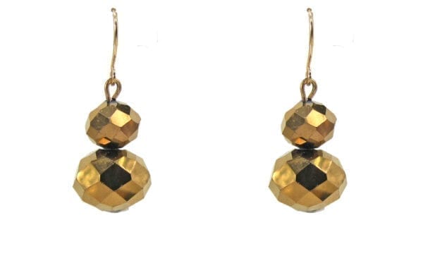 pair of earrings with golden beads