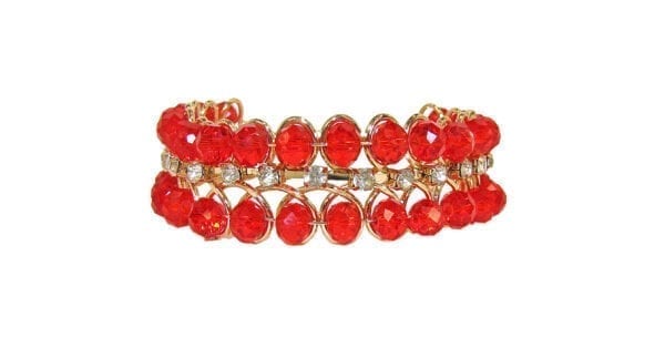 bangle with rows of bright red stones