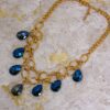 BLUE TEARDROP GLASS BEADED STATEMENT NECKLACE - Image 3