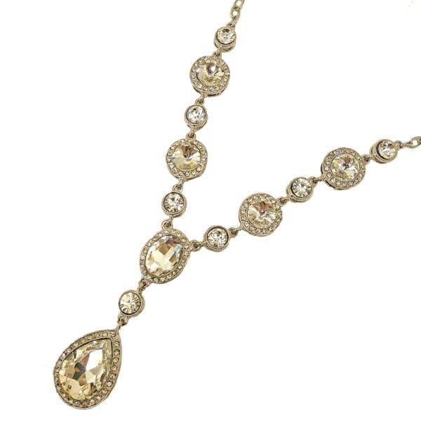 necklace with light brown precious stones