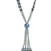 crystal necklace with large blue gem pendant