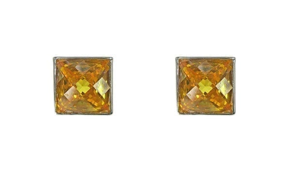 pair of square-cut topaz earrings