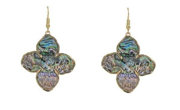 clover earrings with opal finish