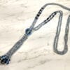 LONG BLUE GLASS TASSEL NECKLACE - Image 3