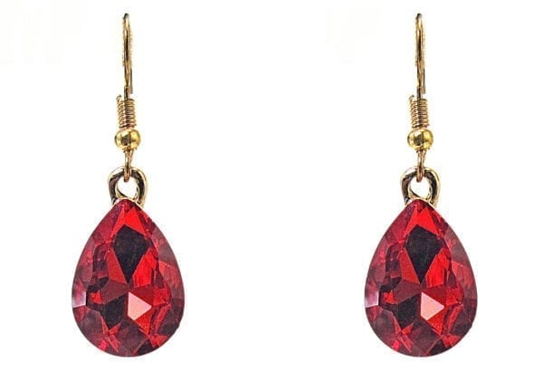 teardrop ruby earrings
