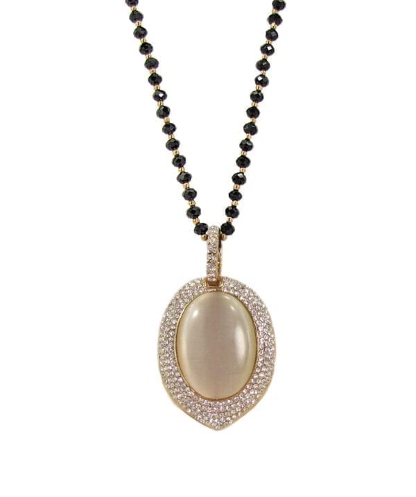 necklace pendant with light pink gem