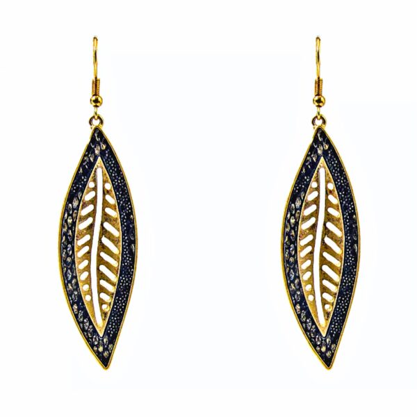 LONG GOLD LEAF EARRINGS