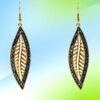 LONG GOLD LEAF EARRINGS - Image 3