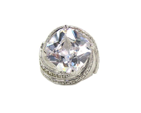 diamond ring with twisting design