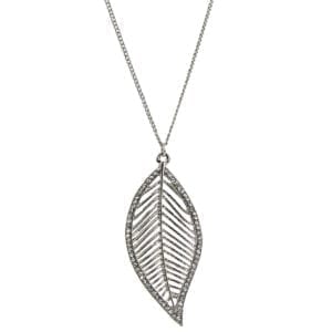 necklace with silver leaf design