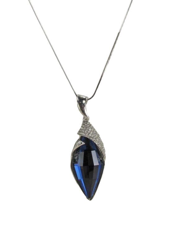 dark blue crystal necklace pendant