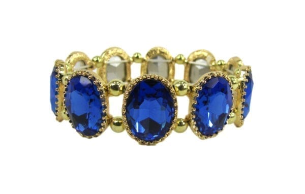 golden bracelet with sapphire gemstones
