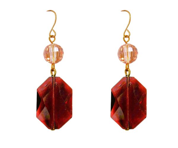 PURPLE AND PINK GLASS BEAD EARRINGS
